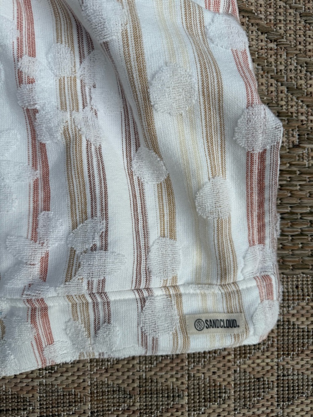 Sand Cloud Organic Cotton Striped Tie-Neck Top with Textured Dot Detail - Picture 5 of 8